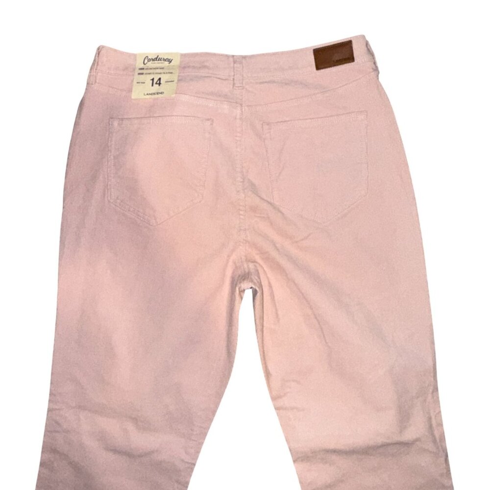 NWT Lands End Womens Straight Leg Pants 14 32 Light Pink Corduroy Mid Rise - Picture 7 of 9